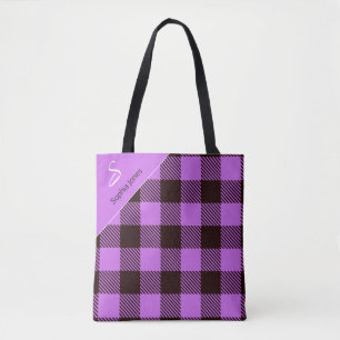 Trendy Personalized Tartan Teacher Thank you Gift Tote Bag