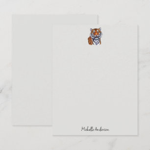 Trendy Personalized Tiger Stationery Card