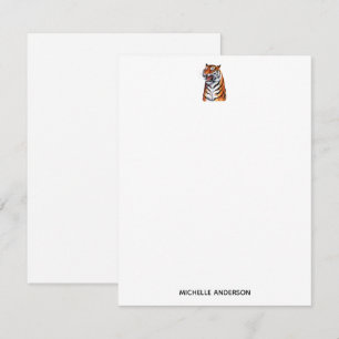 Trendy Personalized Tiger Stationery Card