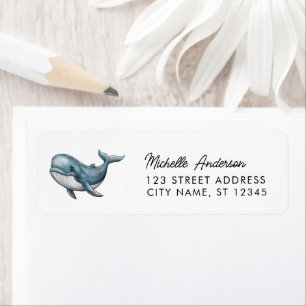Trendy Personalized Whale  Return Address