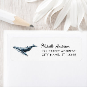 Trendy Personalized Whale  Return Address
