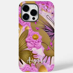 Trendy Personalized with Butterflies Case-Mate iPhone 14 Pro Max Case