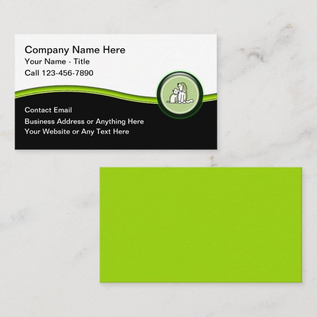 Trendy Pet Care Business Cards Design (Front/Back)