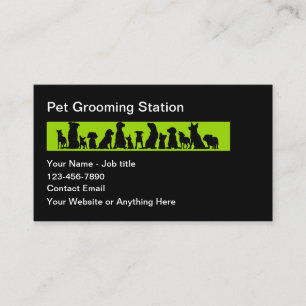 Trendy Pet Grooming Business Cards