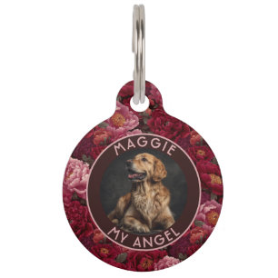 Trendy Pet Parent Gift Peonies Print Tag