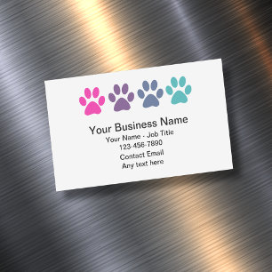 Trendy Pet Theme Magnetic Business Cards