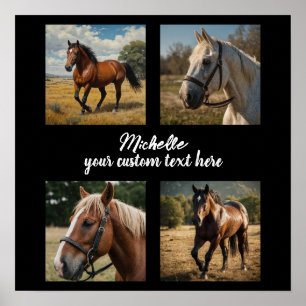 Trendy Photo Collage Personalized Horse Lover      Poster