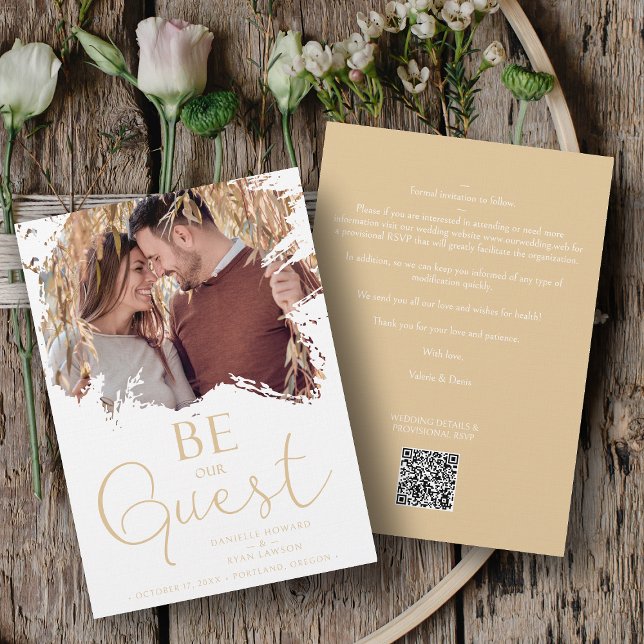 Trendy Photo Dirty Brushstroke Grunge Splatter  Save The Date (Creator Uploaded)