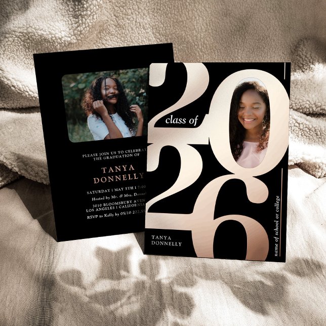 Trendy Photo Graduation Party Rose Gold (Creator Uploaded)