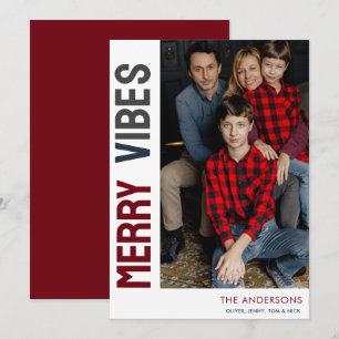 Trendy  Photo Merry Vibes  Holiday Card