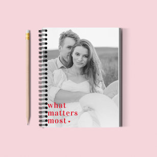 Trendy Photo & What Matters Most Positive RedQuote Notebook