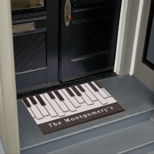 Trendy Piano Keys Monogram Doormat