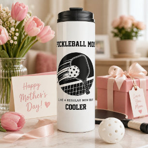 Trendy Pickleball Mom Custom Name Gift - Thermal Tumbler