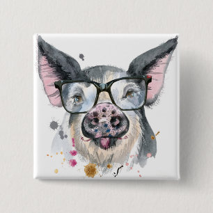 Trendy Pig 2 Inch Square Button