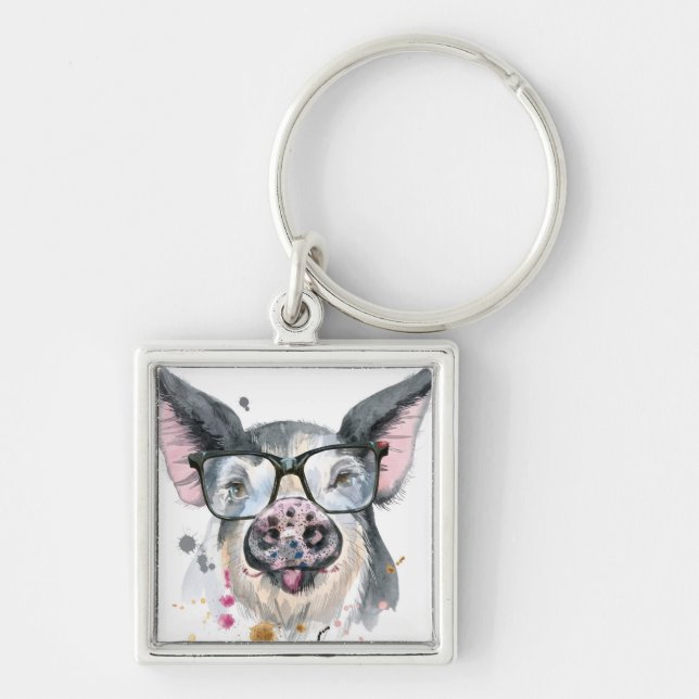 Trendy Pig Keychain (Front)