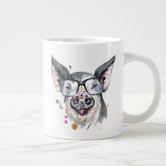 Trendy Pig Large Coffee Mug (Right)