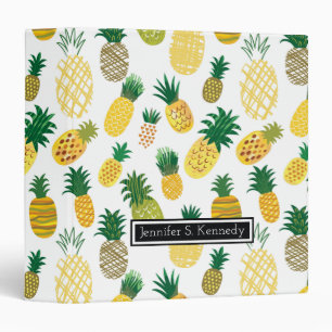 Trendy Pineapple Pattern   Add Your Name Binder
