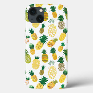 Trendy Pineapple Pattern iPhone 13 Case