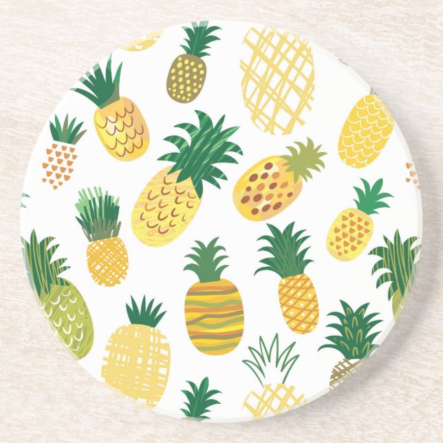 Trendy Pineapple Pattern Coaster (Front)
