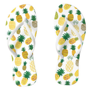 Trendy Pineapple Pattern Flip Flops