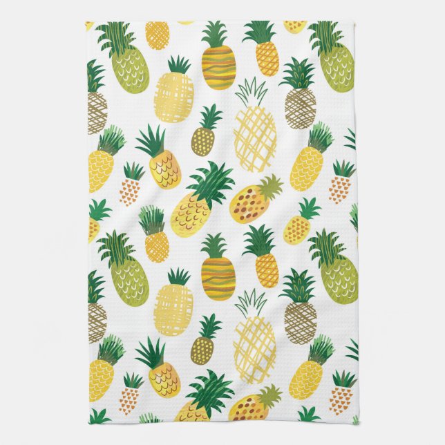 Trendy Pineapple Pattern Kitchen Towel (Vertical)