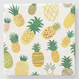 Trendy Pineapple Pattern Stone Coaster