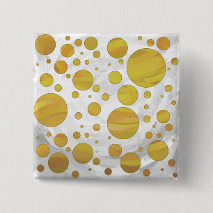 Trendy Pineapple Polka Dots 2 Inch Square Button