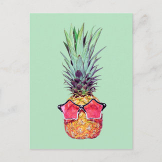 Trendy pineapple postcard