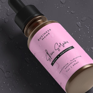 Trendy Pink 2 OZ Cosmetic Bottle Waterproof Label