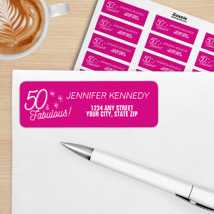 Trendy Pink 50 And Fabulous Birthday
