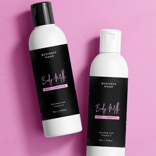 Trendy Pink 8 OZ Skincare Bottle Waterproof Label (Trendy Pink 8 OZ Skincare Bottle Waterproof Label *Verify Size to Ensure A Good Fit*)