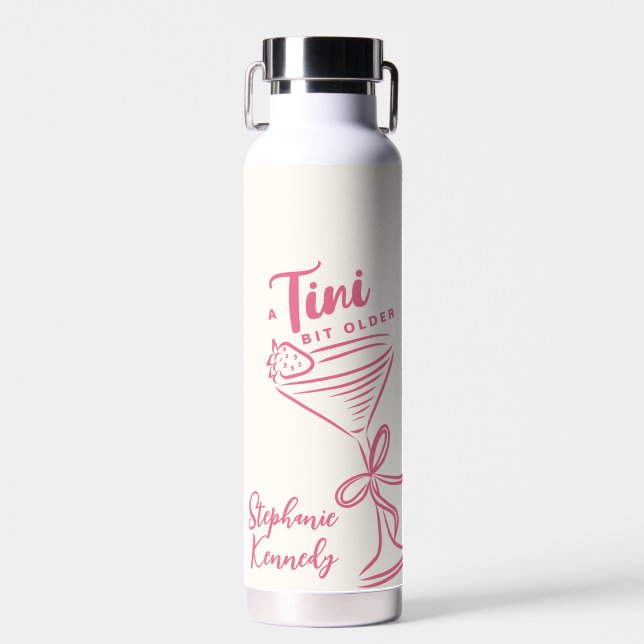 Trendy Pink A Tini Bit Older 30th Birthday Water Bottle (Front)