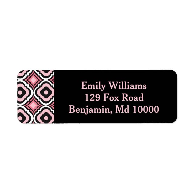 Trendy Pink and Black Modern Geometric (Front)