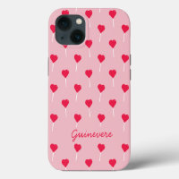 Trendy Pink and Red Heart Pops Personalized