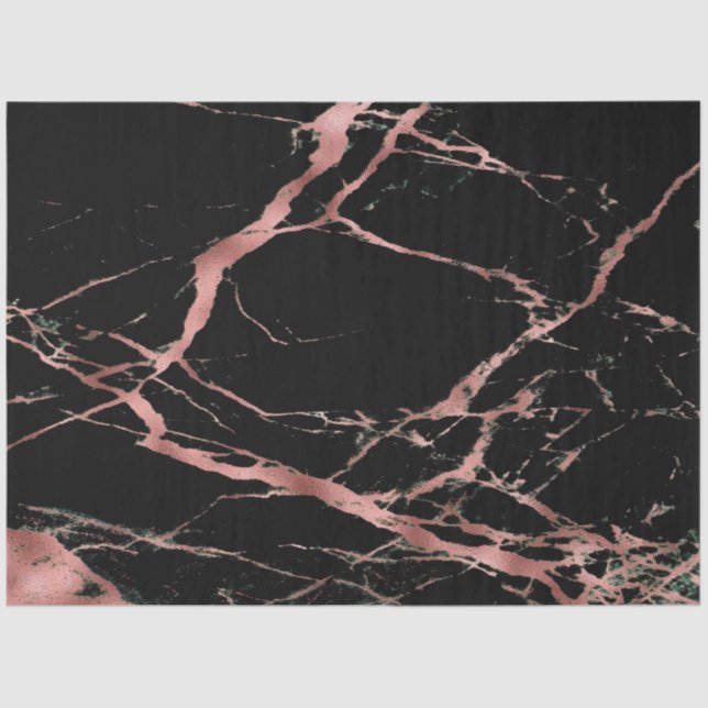 Trendy Pink Black Marble Modern Tissue Paper (Front)