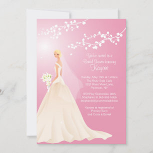 Trendy Pink BLONDE Bride Bridal Shower Invite