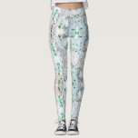 Trendy Pink Blue Green White Modern Elegant Leggings<br><div class="desc">Trendy Pink Blue Green White Modern Elegant Abstract Art Template Leggings.</div>