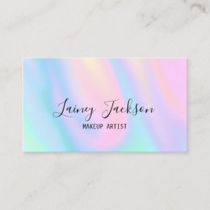 Trendy Pink Blue pastel abstract purple waves Business Card