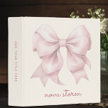 Trendy Pink Bow Personalized With Name Monogram Binder<br><div class="desc">Organize your notes and memories in style with our Trendy Pink Bow Personalized 3-Ring Binder. This chic binder features a delicate watercolor bow, capturing the essence of the preppy coquette aesthetic. The personalized monogram adds a unique touch, making this binder an ideal gift for anyone who loves elegant and personalized...</div>