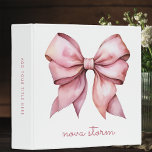 Trendy Pink Bow Personalized With Name Monogram Binder<br><div class="desc">Add a touch of elegance to your daily organization with our Trendy Pink Bow Personalized 3-Ring Binder. Featuring a delicate watercolor bow, this binder embodies the preppy coquette aesthetic, perfect for those who appreciate both style and functionality. The personalized name monogram makes it a truly unique item, ideal for anyone...</div>