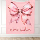 Trendy Pink Bow Personalized With Name Monogram Fleece Blanket<br><div class="desc">Wrap your little one in a touch of elegance with our Trendy Pink Bow Personalized Monogram Fleece Blanket. Perfect for any newborn baby gift, this blanket features a charming preppy coquette bow design that adds a sweet, stylish touch to any nursery. Crafted from ultra-soft fleece, it provides warmth and comfort,...</div>