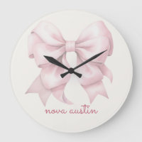 Trendy Pink Bow Personalized With Name Monogram
