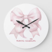Trendy Pink Bow Personalized With Name Monogram