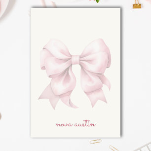 Trendy Pink Bow Personalized With Name Monogram Post-it Notes