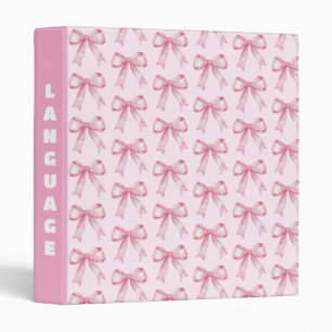 Trendy Pink Bows Binder