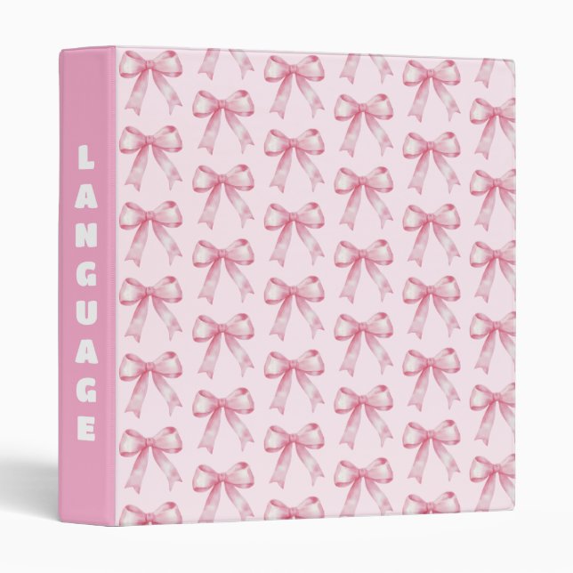 Trendy Pink Bows Binder (Front/Spine)