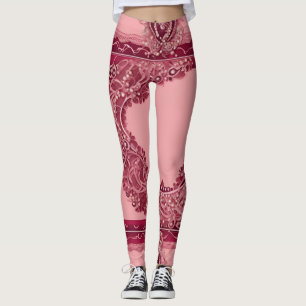 Trendy Pink Cranberry AI art  Leggings