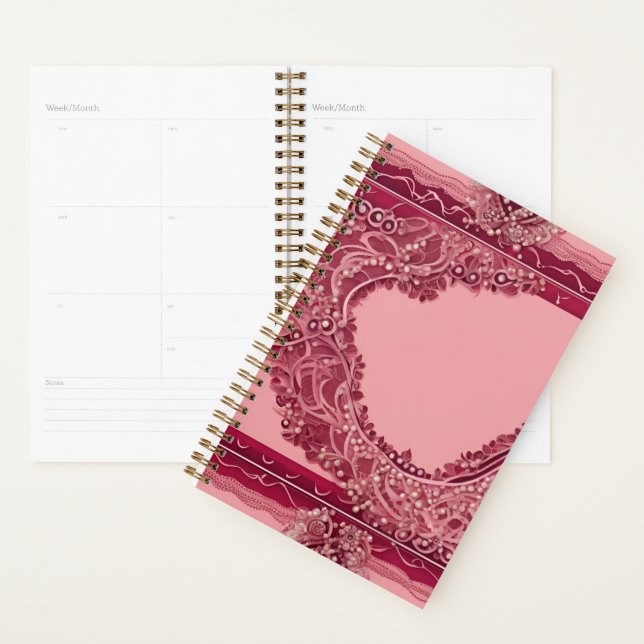 Trendy Pink Cranberry AI art  Planner (Display)