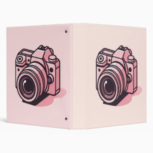 Trendy Pink DSLR Camera Photography Personalized Binder