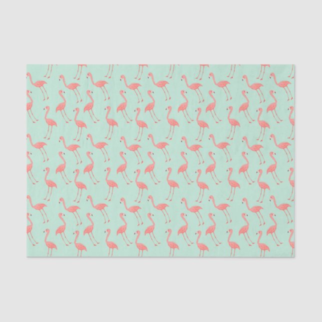 Trendy Pink Flamingo Pattern Tissue Paper (Front)